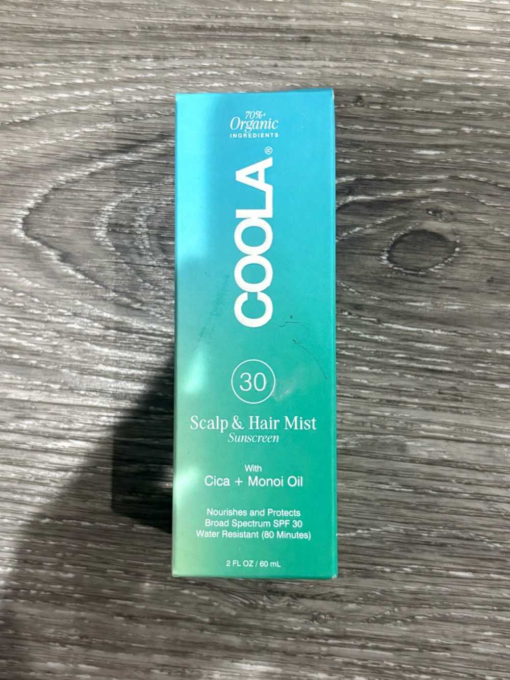 COOLA Scalp & Hair Mist SPF 30 in Teal-Green Gradient
